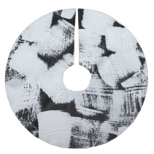 Jupon De Sapin En Polyester Brossé Toile peinte en noir blanc, abstraite.