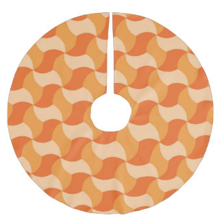 Jupon De Sapin En Polyester Brossé Tons oranges géométriques : Carreaux Abstraits