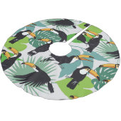 Jupon De Sapin En Polyester Brossé Toucan Bird : Palm Feuille Motif (Angle)