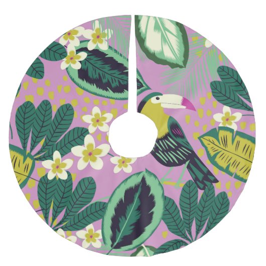 Jupon De Sapin En Polyester Brossé Toucanes tropicales : Motif de fleurs (Devant)