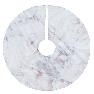 Jupon De Sapin En Polyester Brossé Touche de marbre blanc et gris chic