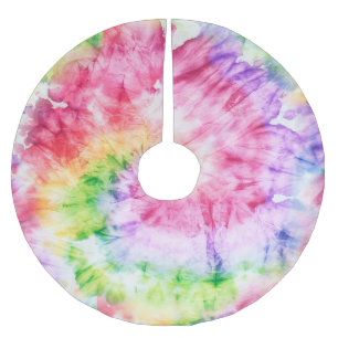Jupon De Sapin En Polyester Brossé Tourbillons d'été : Pastel Cravate-Motif