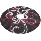 Jupon De Sapin En Polyester Brossé Tourbillons Rouges et Blancs (Angle)