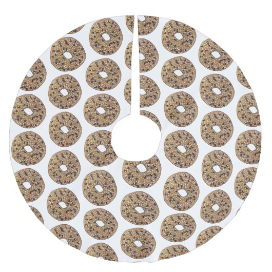 Jupon De Sapin En Polyester Brossé Tout Pavot Sésame Graine Bagel Petit déjeuner (Devant)