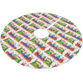 Jupon De Sapin En Polyester Brossé Train de jouet de Noël (Angle)