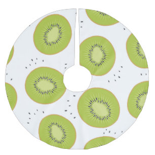 Jupon De Sapin En Polyester Brossé Tranches de fruits Kiwi, illustration transparente