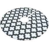 Jupon De Sapin En Polyester Brossé Trellis blanc et noir, treillis, Quatrefoil (Angle)