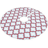 Jupon De Sapin En Polyester Brossé Trellis blanc et rouge, treillis, Quatrefoil (Angle)