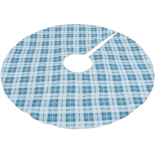 Jupon De Sapin En Polyester Brossé Trendy Light Blue Christmas tartan (Angle)