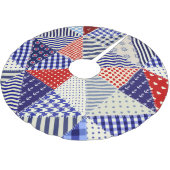 Jupon De Sapin En Polyester Brossé Triangles De Patchwork Rétro Style Nautique (Angle)