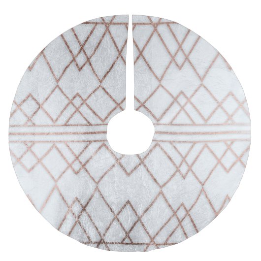 Jupon De Sapin En Polyester Brossé Triangles géométriques d'or rose moderne chic de (Devant)