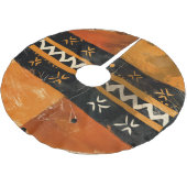 Jupon De Sapin En Polyester Brossé Tribal motifs in black and earth tones (Angle)