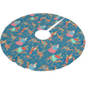 Jupon De Sapin En Polyester Brossé Trois sages rois & chameaux bleu tout-sur (Angle)