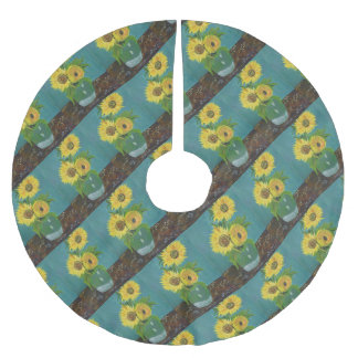 Jupon De Sapin En Polyester Brossé Trois Tournesols dans un Vase, van Gogh