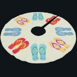 Jupon De Sapin En Polyester Brossé Tropical Christmas Beach Flip Flops Sandales<br><div class="desc">Ajoutez cette jupe de sapin de Noël sur le thème de la plage à votre décor de vacances. Comprend une variété de tongs sur un arrière - plan de couleur sable.</div>