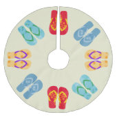 Jupon De Sapin En Polyester Brossé Tropical Christmas Beach Flip Flops Sandales (Devant)
