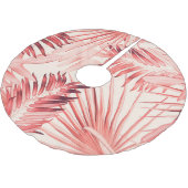 Jupon De Sapin En Polyester Brossé Tropical Palm Feuille, Hawaiian Stylish Motif. (Angle)