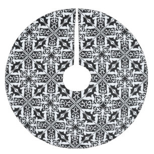Jupon De Sapin En Polyester Brossé Tuile marocaine - noir avec l'arrière - plan blanc