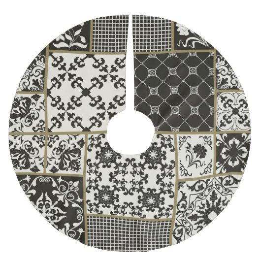 Jupon De Sapin En Polyester Brossé Tuiles de Majolica Motifs islamiques. (Devant)