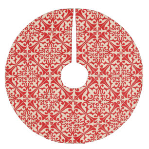 Jupon De Sapin En Polyester Brossé Tuiles marocaines - corail orange et pêche