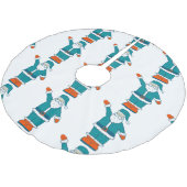 Jupon De Sapin En Polyester Brossé turquoise bleu orange noël santa claus (Angle)