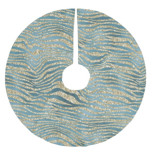 Jupon De Sapin En Polyester Brossé Turquoise Green Gold Parties scintillant Zebra Imp (Devant)