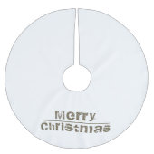 Jupon De Sapin En Polyester Brossé Typographie blanche moderne Joyeux Noël (Devant)
