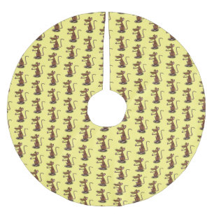 Jupon De Sapin En Polyester Brossé Un rat brun mignon pouce vers le haut dessin animé