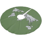 Jupon De Sapin En Polyester Brossé Unique Monde Carte Doodle (Angle)