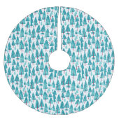 Jupon De Sapin En Polyester Brossé Unique Noël aquarelle sarcelle (Devant)