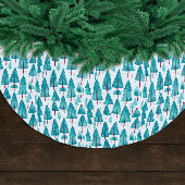 Jupon De Sapin En Polyester Brossé Unique Noël aquarelle sarcelle