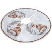 Jupon De Sapin En Polyester Brossé Vacances aquarelle foin et neige (Angle)