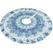 Jupon De Sapin En Polyester Brossé Vacances de Noël bleu et blanc (Angle)