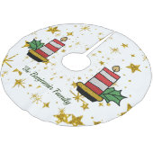 Jupon De Sapin En Polyester Brossé Vacances de Noël Gold Stars Parties scintillant au (Angle)