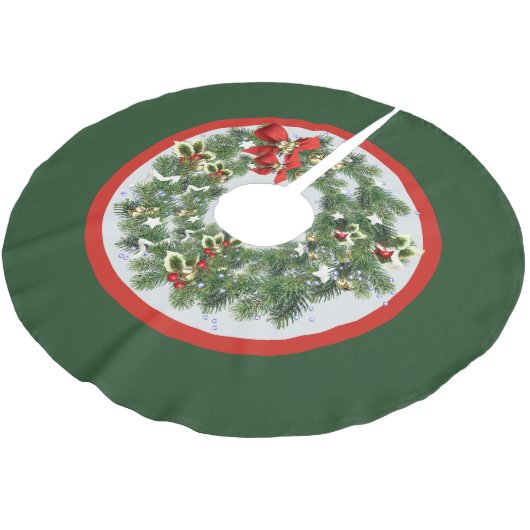 Jupon De Sapin En Polyester Brossé Vacances de Noël Wreath (Angle)