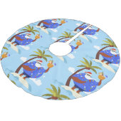 Jupon De Sapin En Polyester Brossé vacances d'été tropicale noël noir père Noël (Angle)