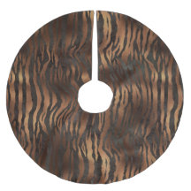 Vacances Elégant Tigre Imprimer Bronze Satin Chic