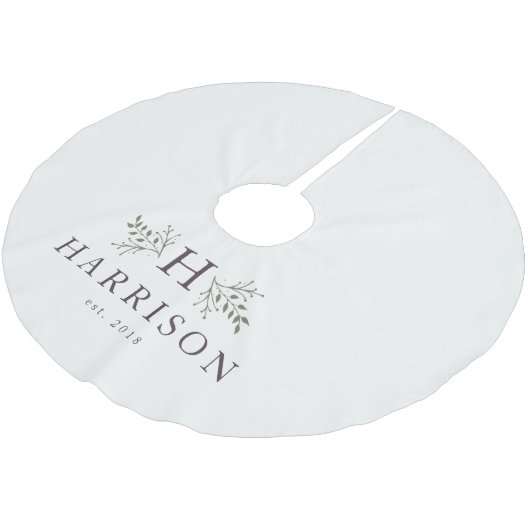 Jupon De Sapin En Polyester Brossé Vacances en famille rustique monogramme (Angle)