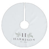 Jupon De Sapin En Polyester Brossé Vacances en famille rustique monogramme (Devant)