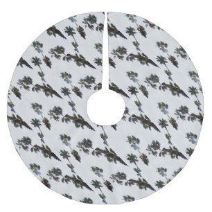 Jupon De Sapin En Polyester Brossé Vacances Palmiers tropicaux Aquarelle artistique
