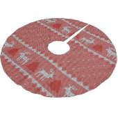 Jupon De Sapin En Polyester Brossé Vacances Rouges (Angle)