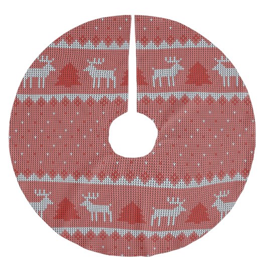 Jupon De Sapin En Polyester Brossé Vacances Rouges (Devant)