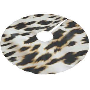 Jupon De Sapin En Polyester Brossé Vache blanche noire