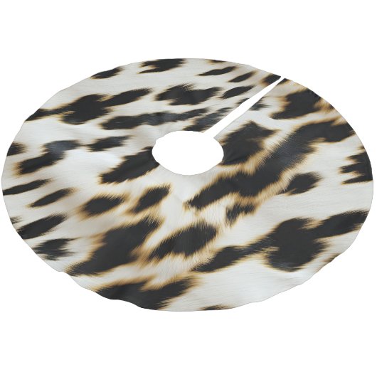 Jupon De Sapin En Polyester Brossé Vache blanche noire (Angle)