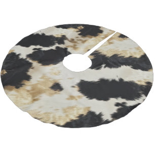 Jupon De Sapin En Polyester Brossé Vache blanche noire