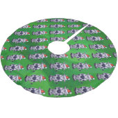 Jupon De Sapin En Polyester Brossé Vache Noël sur vert (Angle)