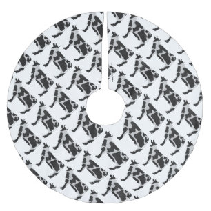 Jupon De Sapin En Polyester Brossé Vache Noir et Blanc Silhouette