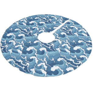 Jupon De Sapin En Polyester Brossé Vagues Abstraites
