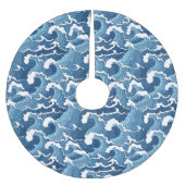 Jupon De Sapin En Polyester Brossé Vagues Abstraites (Devant)
