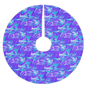 Jupon De Sapin En Polyester Brossé Vagues célestes : Le marbre bleu blanc et violet